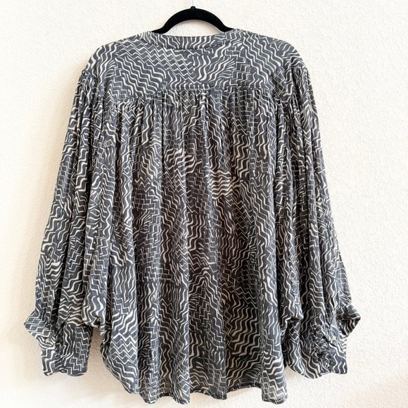 Pilcro Anthropologie Sidney Batwing Sleeve Blouse XL Geometric Oversized Cotton - Picture 11 of 16